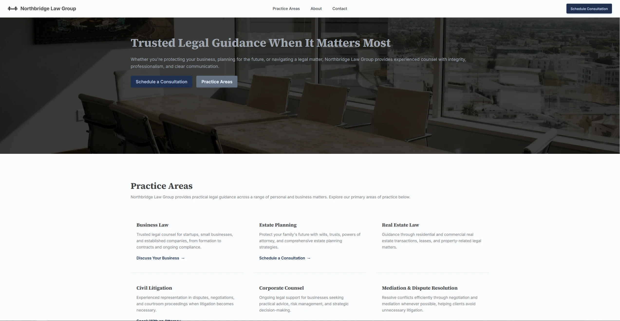Northbridge Law Group Presence demo website